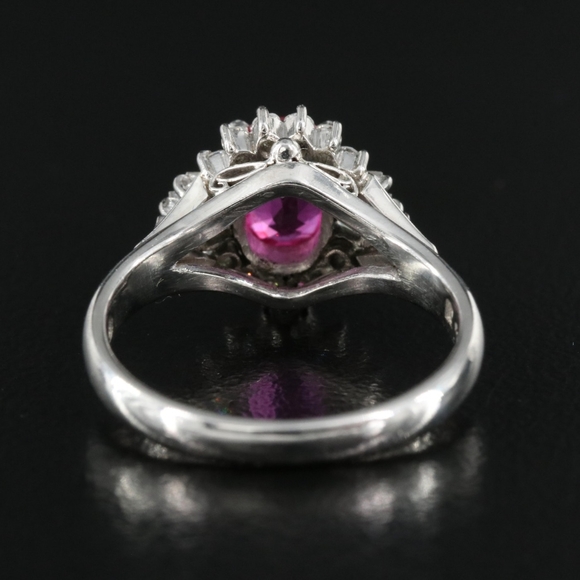 Platinum 1.11CT RUBY and Diamond Ring With GIA Report - Picture 5 of 9